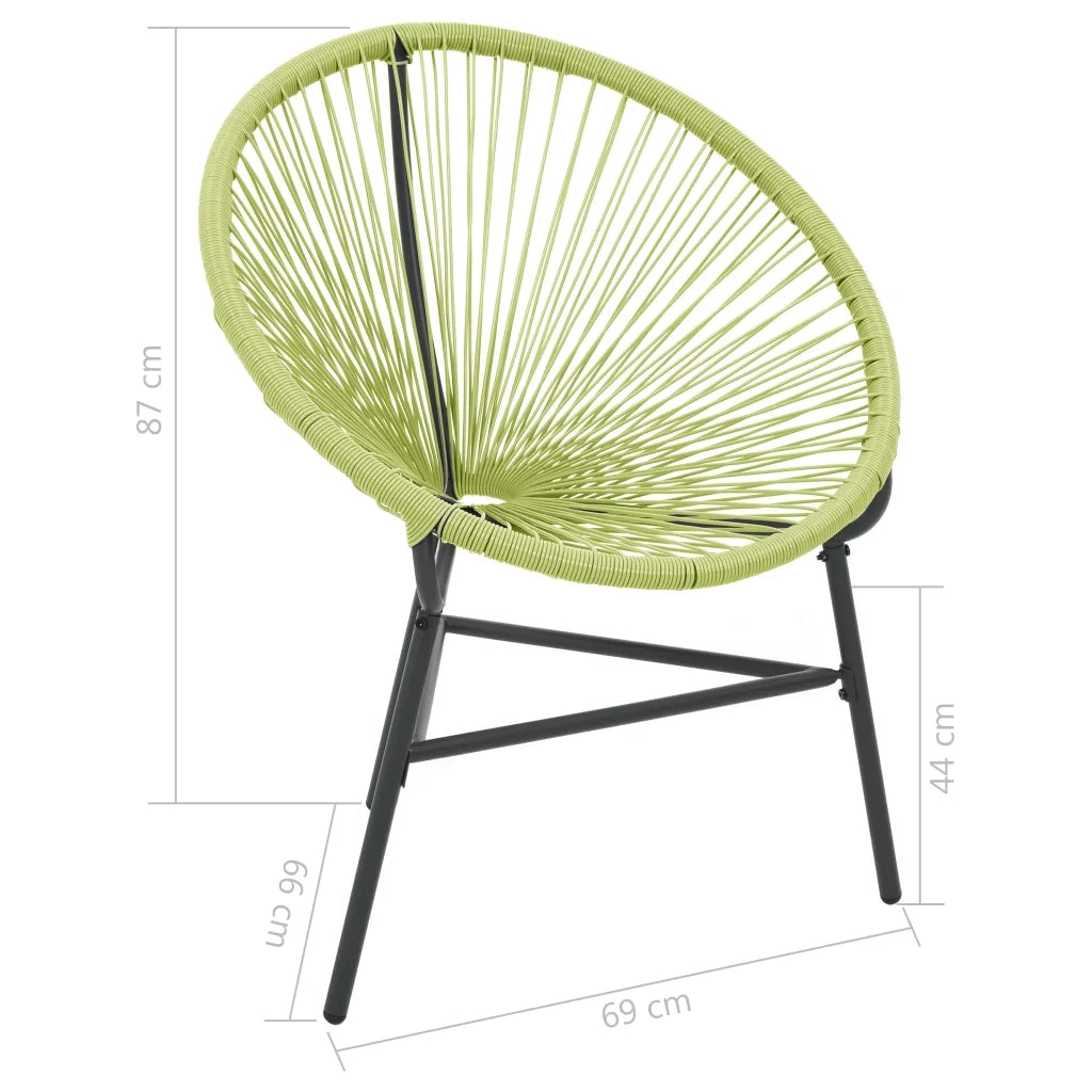 Sedia Acapulco da Giardino | Sedie da Esterno in Polyrattan Verde