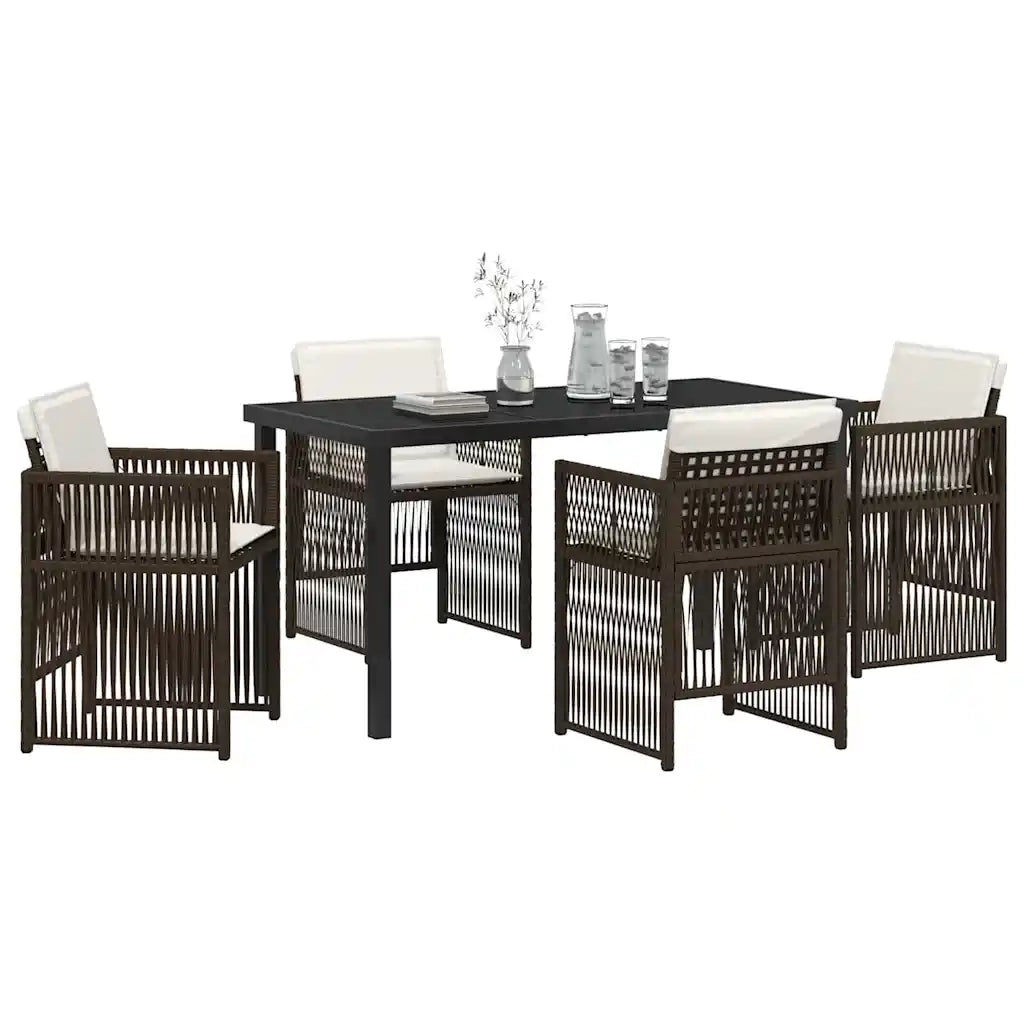 Set da Pranzo per Giardino 5 pcs Marrone 3380658