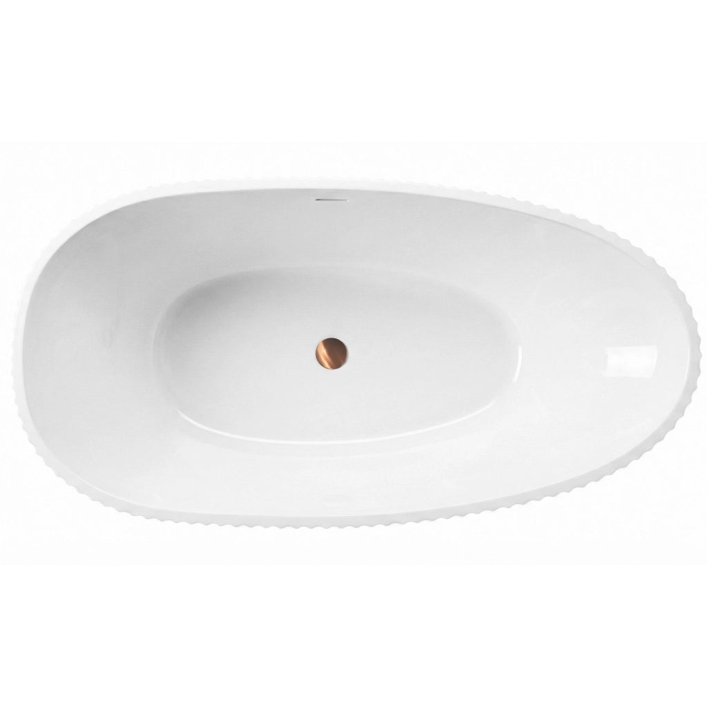 Vasca Da Bagno Freestanding In Acrilico Carmen 170 Copritappo bianco