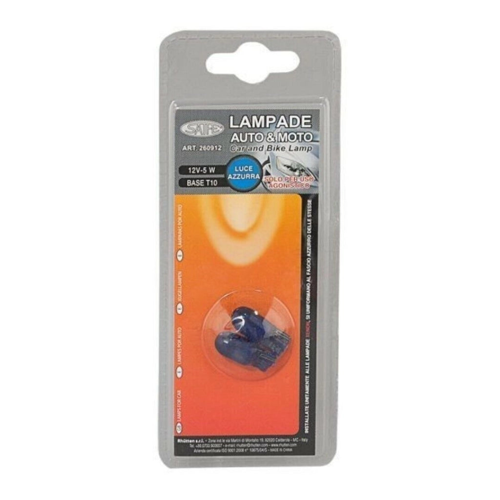 Lampada Bleu 12V 5W T10 2Pz Rhutten - Rhutten