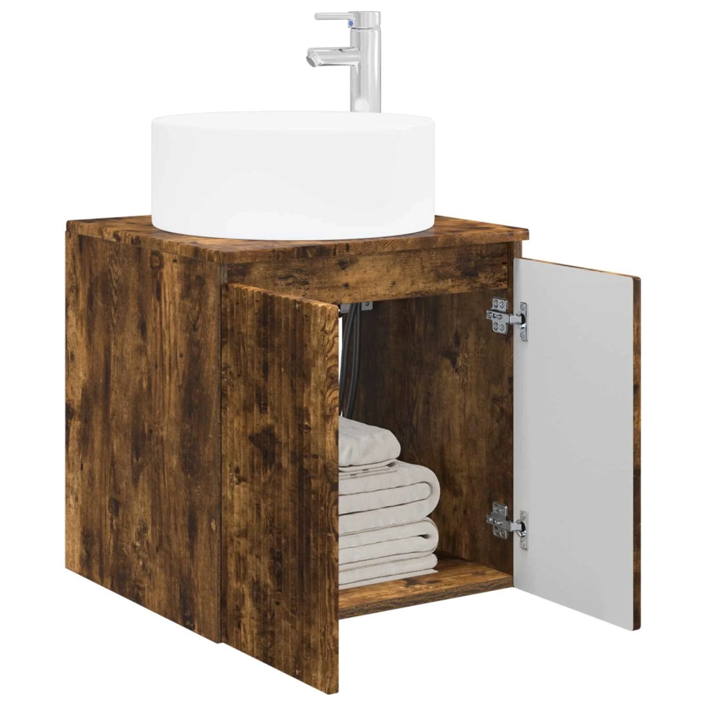 Mobile lavabo da parete Rovere Fumo 49,5 x 44,5 x 65,5 cm 890467