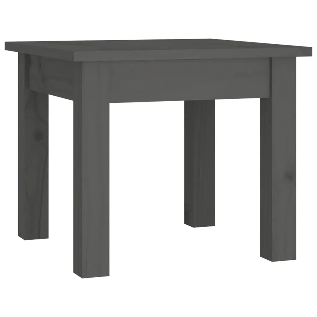 Tavolino da Salotto Grigio 35x35x30 cm Legno Massello di Pino 814221