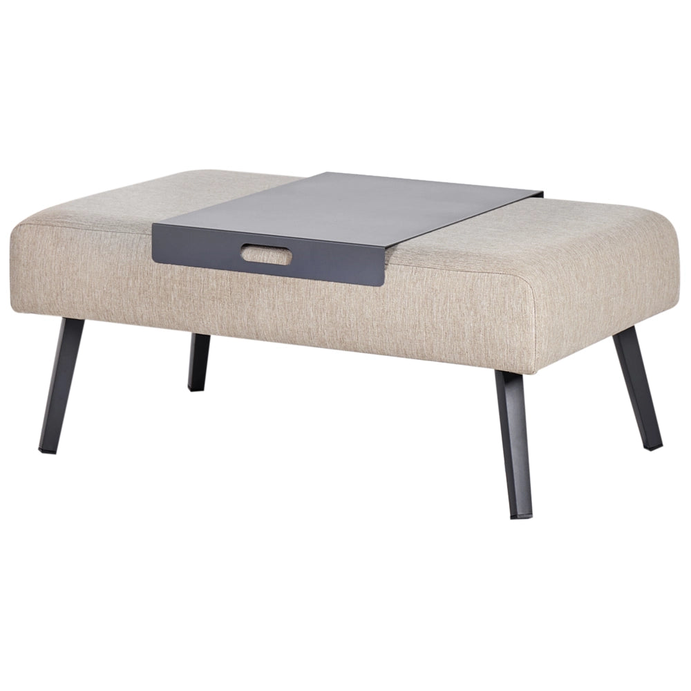 Set di 4 posti a sedere in tessuto beige Struttura in alluminio Mobili da giardino alla moda