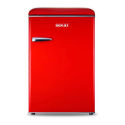 Frigorifero compatto con congelatore 110L stile retrò rosso, freezer 18L e controllo temperatura per casa e ufficio - Sogo