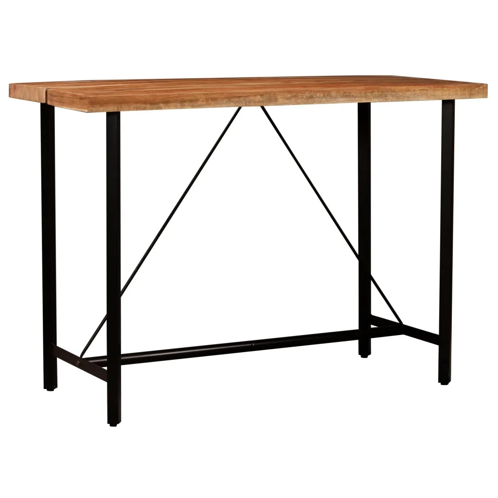 Set da Bar 5 pz in Legno Massello e Vera Pelle 278764