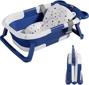 Bagnetto per bambini con cuscino e termometro integrato - bagnetto per bambini con supporto per bagnetto gratuito - ideale come regalo di nascita per ragazze o ragazzi - bagnetto per bambini da 0 anni