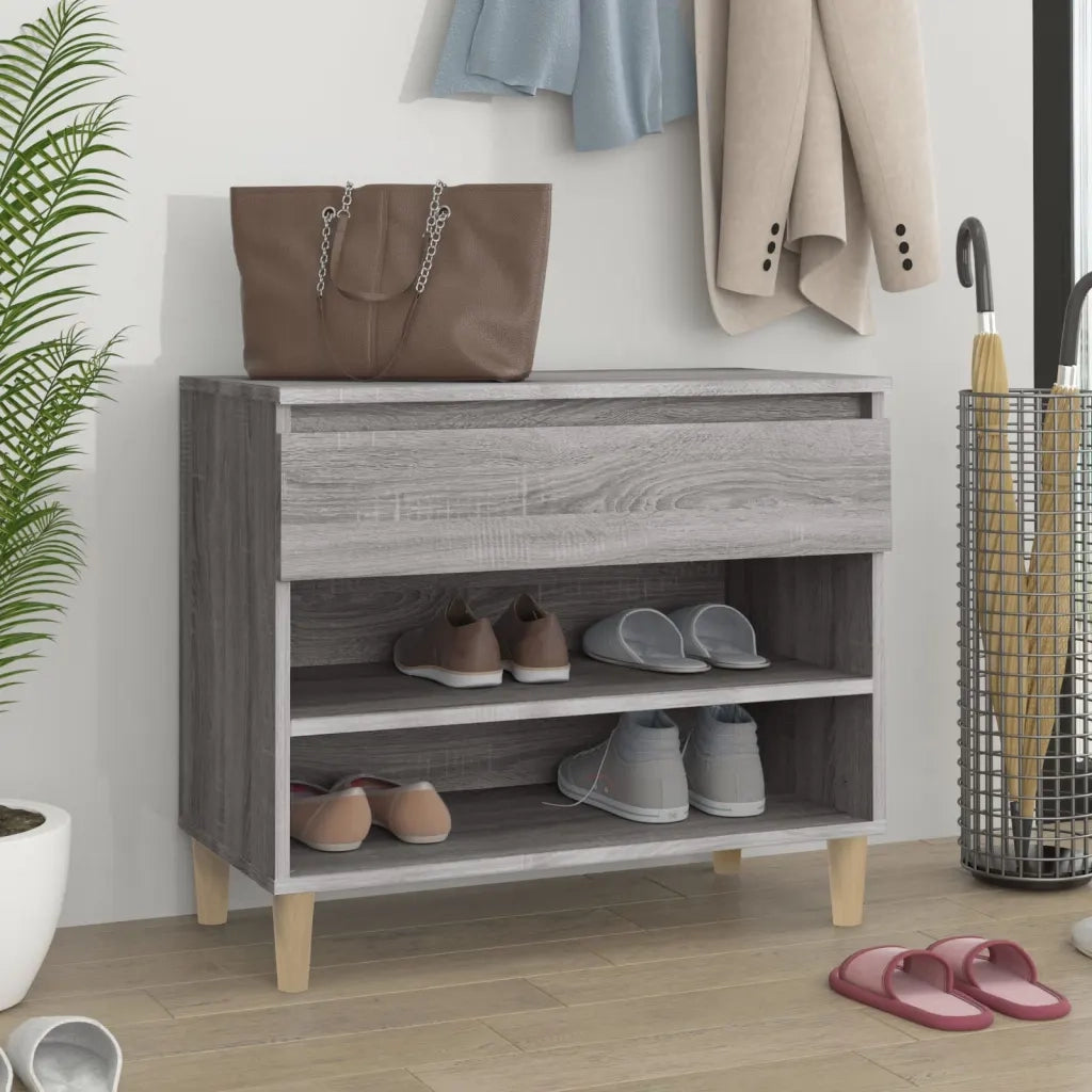 Scarpiera-Scaffale per scarpe Grigio Sonoma 70x36x60 cm in Legno Multistrato 792278