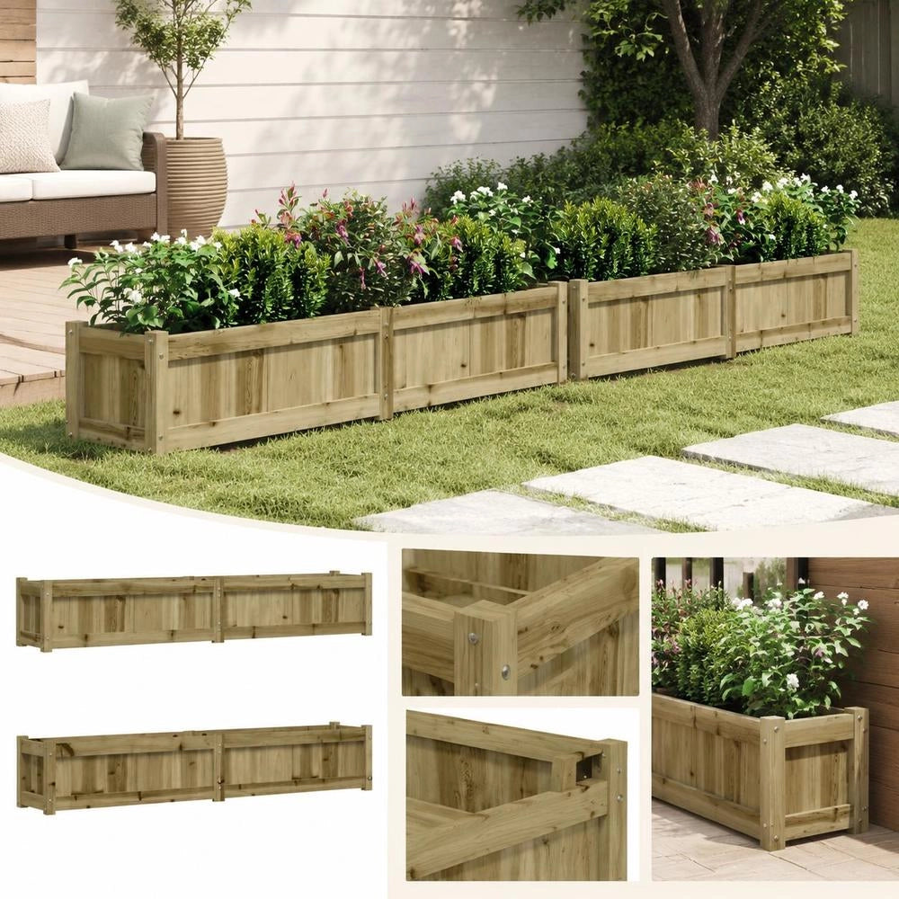 Plant Pots 2 Pcs. Pinewood Impregnated