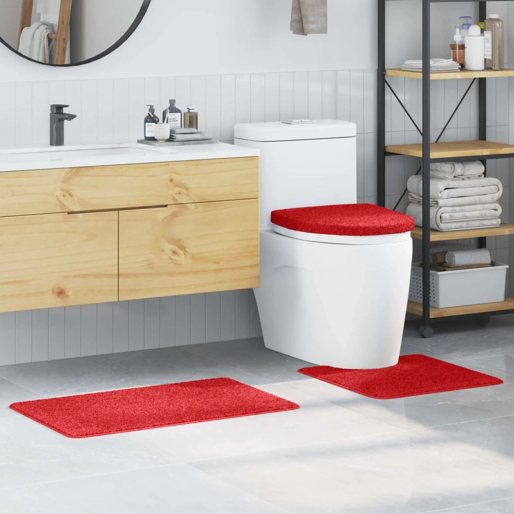 Set di tappetini antiscivolo per il bagno 3 pcs Rosso PP 4019868
