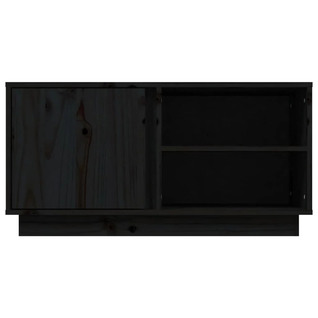 Mobile TV multimediale scaffale TV credenza mobile TV sala da pranzo soggiorno camera da letto 80 x 35 x 40,5 cm legno di pino massiccio nero 02_0026281
