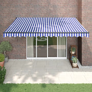 Tenda Sole Automatica Retrattile Blu e Bianca 4,5x3 m 3154499