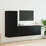 Unità TV da Parete 5 pcs Rovere Nero Legno multistrato 3402769