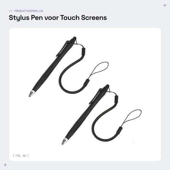 Penna Stylus - Sensibile alla Pressione del Luce - Penna per Touchscreen - Adatta per Tablet/Telefono - Puntino di Alta Qualità - Riduce la Fatica alle Dita - Penna Digitale