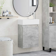 Mobile bagno con rubinetto Grigio Cemento 45,5 x 22,5 x 84 cm 889454