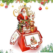 Carte 3D di Natale - Carta di Natale Pop-up - Carta di Natale Felice - Regali per Donne/Uomini - Spazio per Emozioni - Carta di 19,9 x 16,5 cm con Carta di Rasoio Rosso