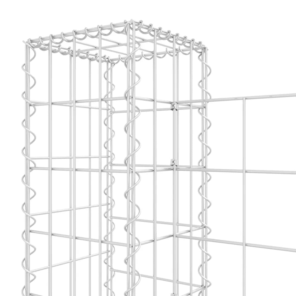 Cesto Gabbione a U con 2 Pali in Ferro 140x20x100 cm 151275