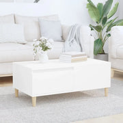 Tavolino da Salotto-Tavolino da soggiorno-Tavolo Bianco 90x50x36,5 cm in Legno Multistrato 671266