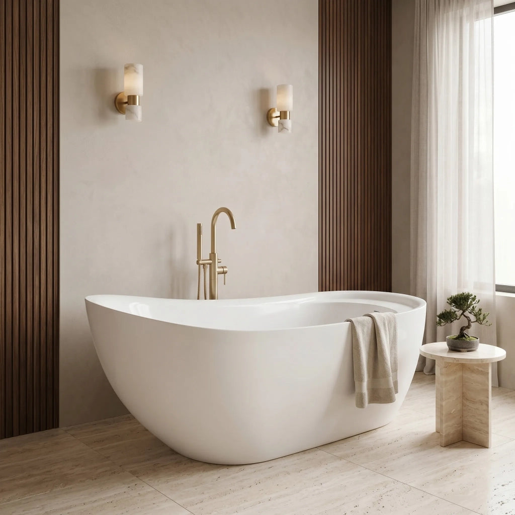 Vasca Da Bagno Freestanding Rea Orte 180 Copritappo nero