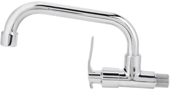 Cranio a muro per acqua fredda - 360 gradi girevole - ottone/inox - diametro di fessura 22-30 mm - altezza 16 cm - solo acqua fredda - rubinetto da cucina