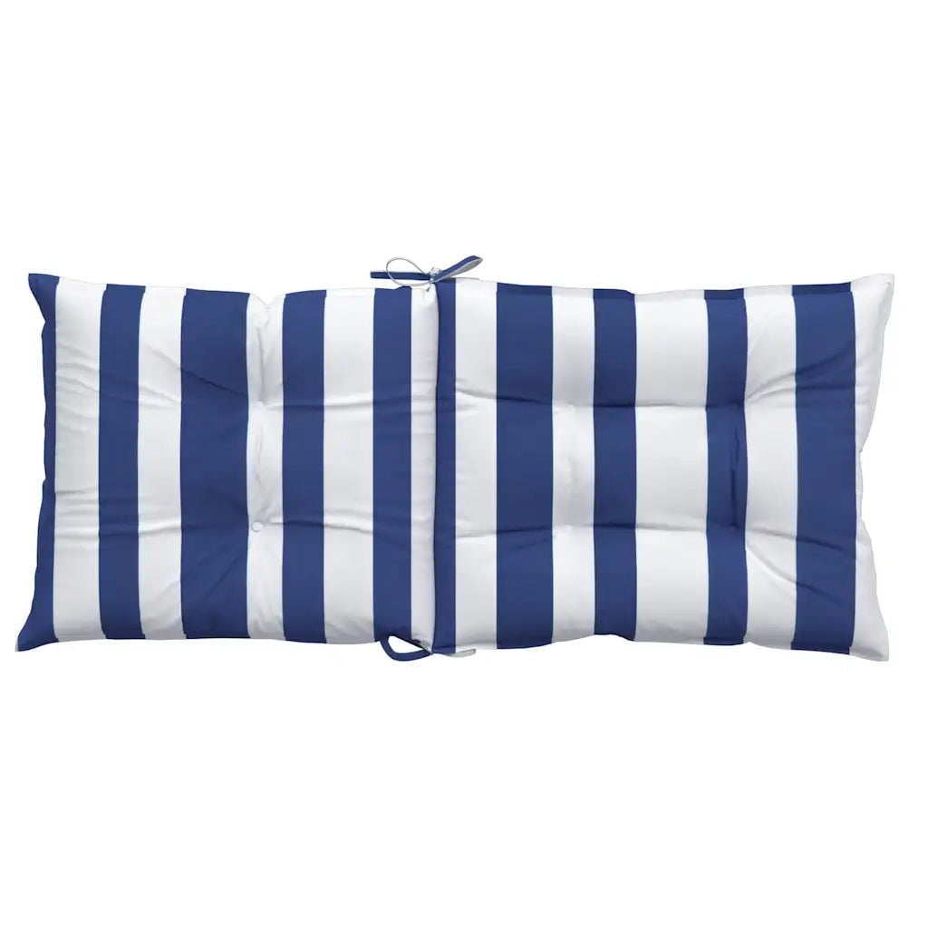 Cuscini Sedia Schienale Basso 4 pz a Righe Blu e Bianche Oxford 377717