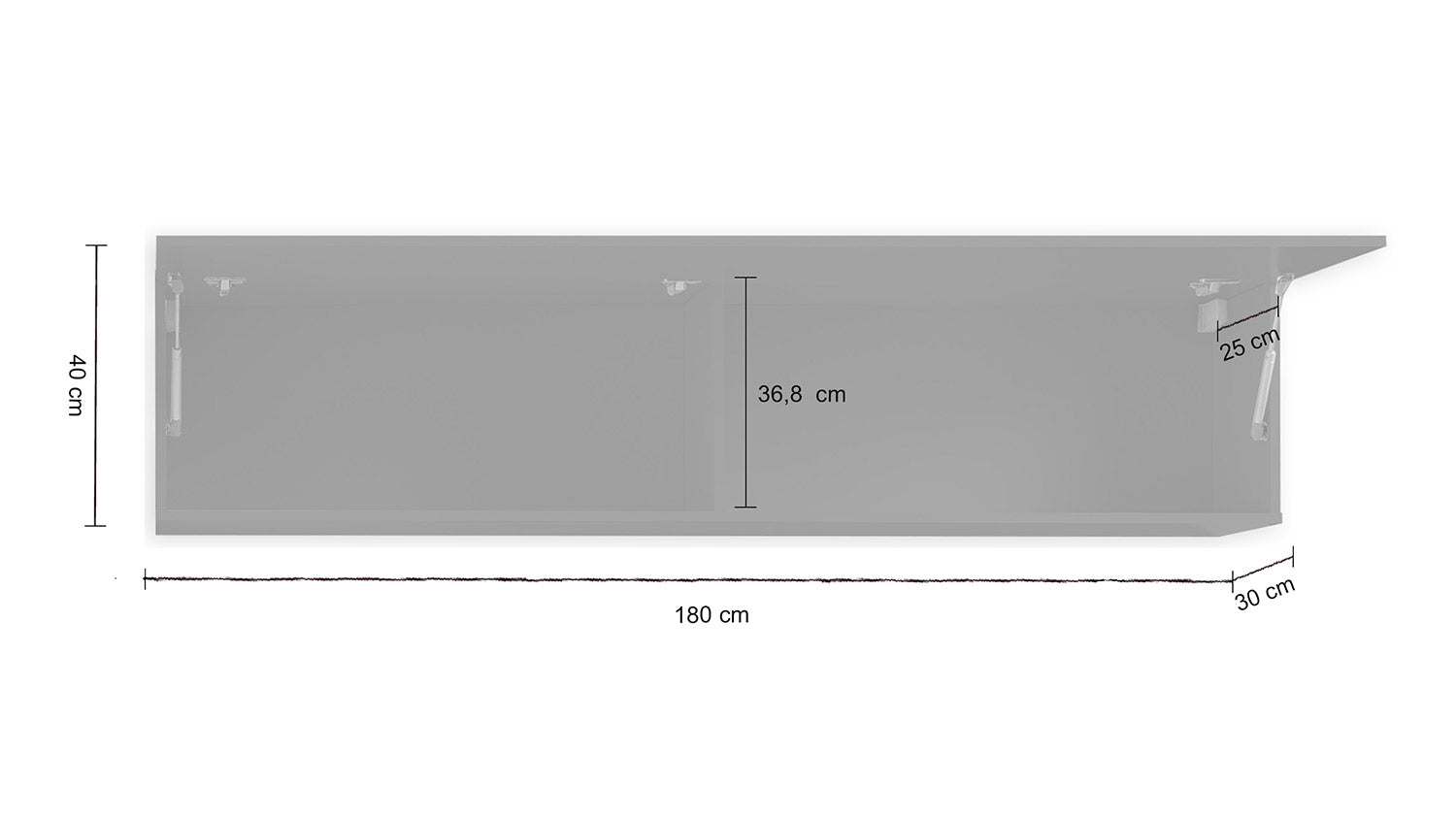 Pensile 1 Anta Vasistas 100x40x30 cm Maruska Grigio Antracite Opaco
