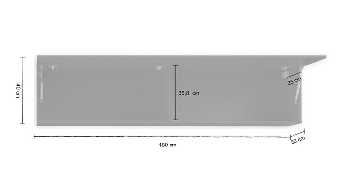 Pensile 1 Anta Vasistas 100x40x30 cm Maruska Grigio Antracite Opaco