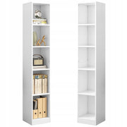 Libreria alta bianca per raccoglitori, ideale per ufficio, soggiorno e loft, 182 cm