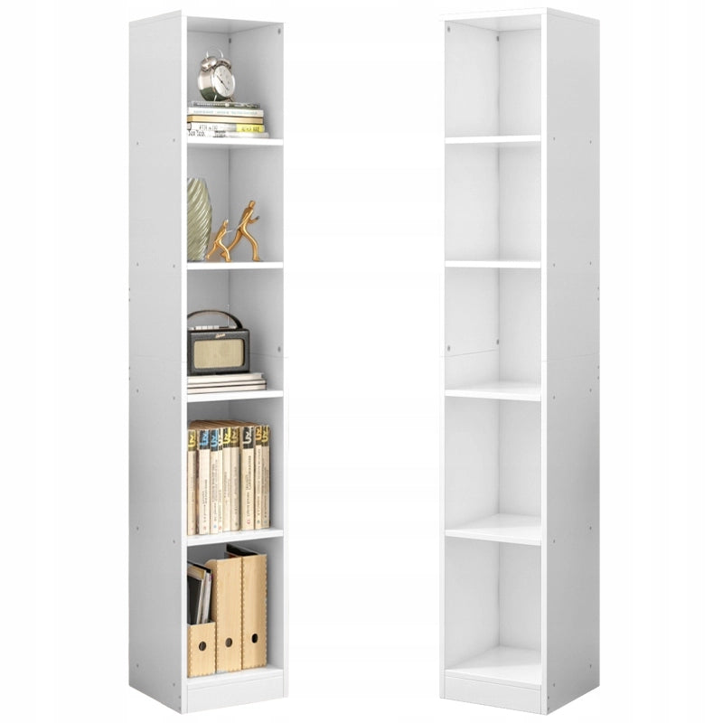 Libreria alta bianca per raccoglitori, ideale per ufficio, soggiorno e loft, 182 cm