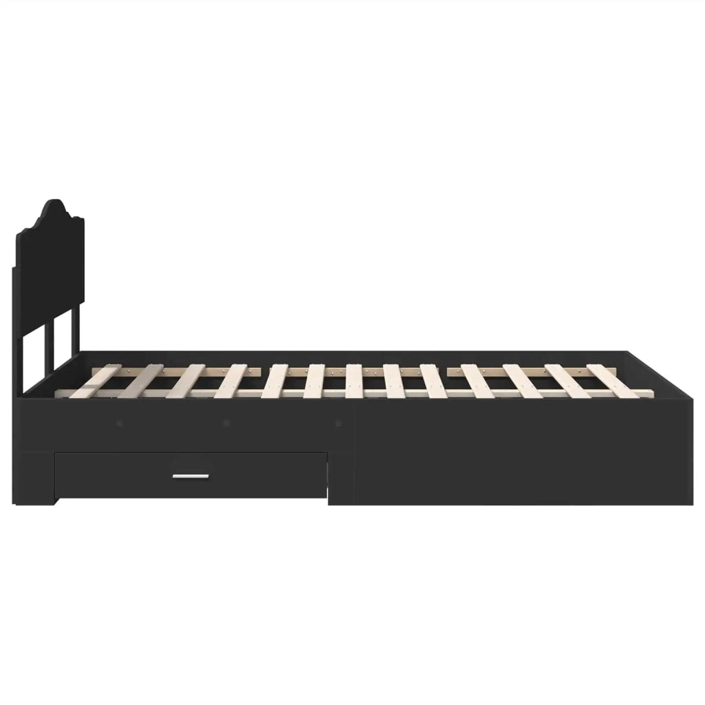 Struttura del letto-Giroletto Nero 135 x 190 cm Legno multistrato 932551