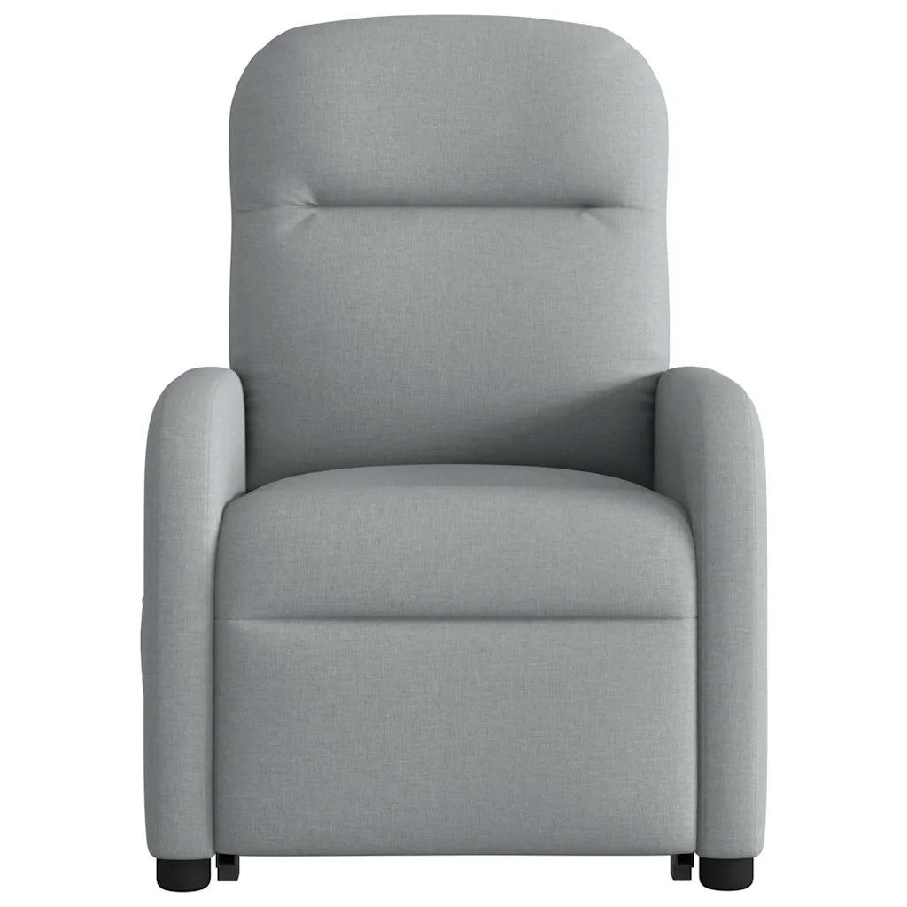 vidaXL Poltrona Reclinante Alzapersona Elettrica Grigio Chiaro Tessuto