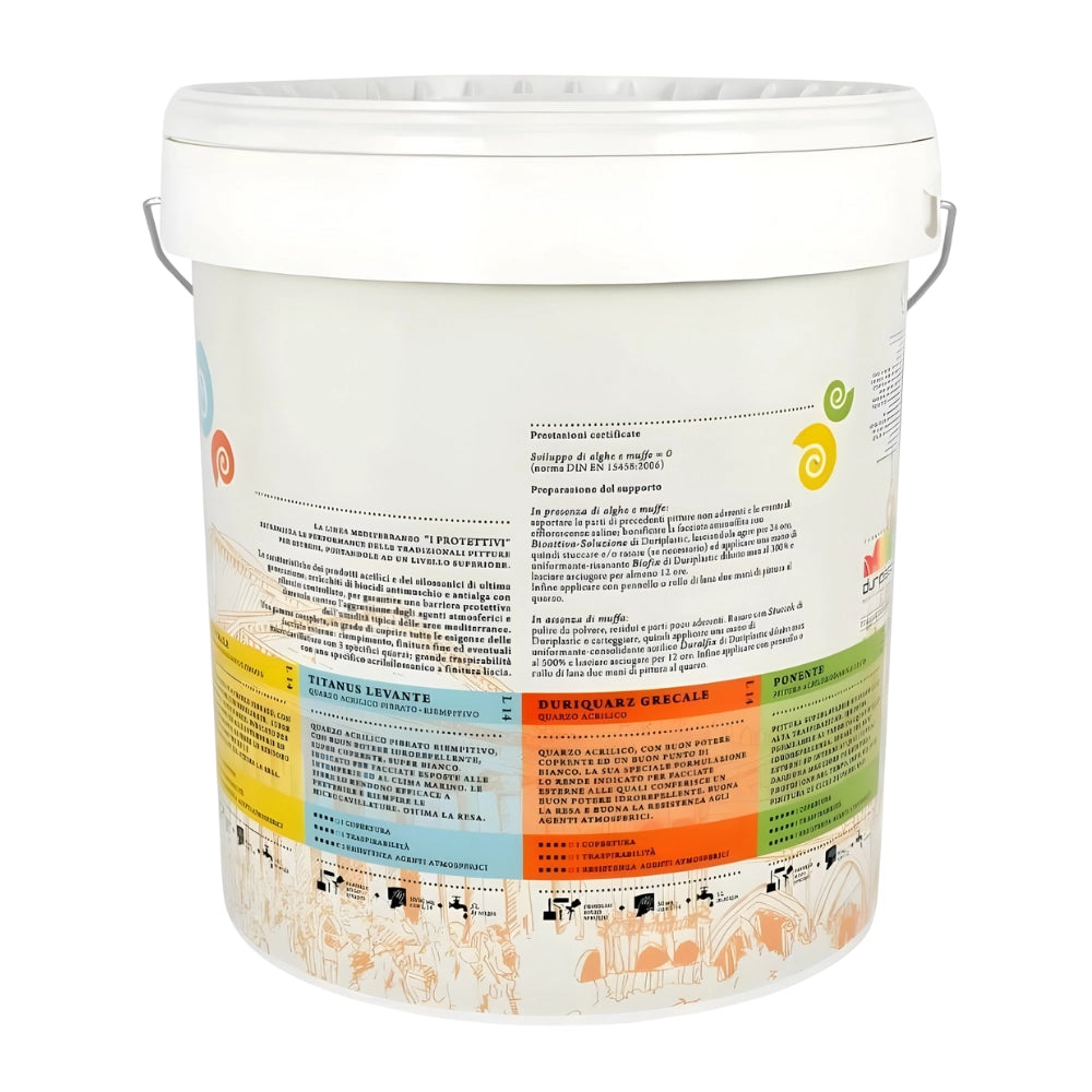 Idropittura quarzo acrilsilossanico fibrato mediterraneo maestrale bianco *** formato 4 lt, confezione 1