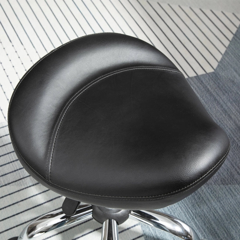SGABELLO da lavoro regolabile in altezza 48 x 48 x 54-69 cm nero con ruote