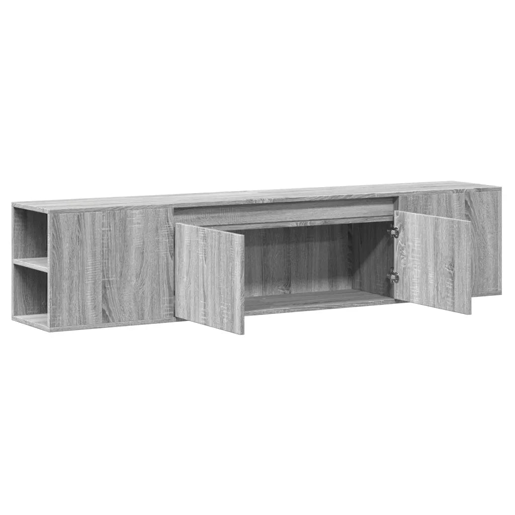 Mobile TV a Parete con LED Grigio Sonoma 180x31x39,5 cm 3307959