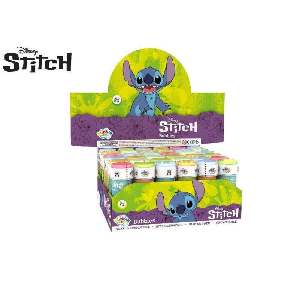 Trade Shop - Bolle Di Sapone Stitch Bubbles 36 Pezzi Flaconi Da 60ml Per Festa Bambini 007931 -