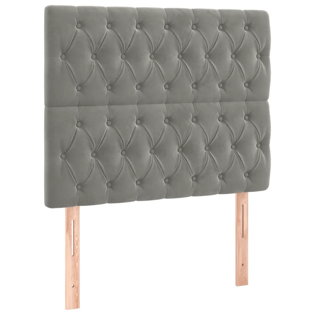 Giroletto a Molle con Materasso Grigio Chiaro 120x200cm Velluto 3138013