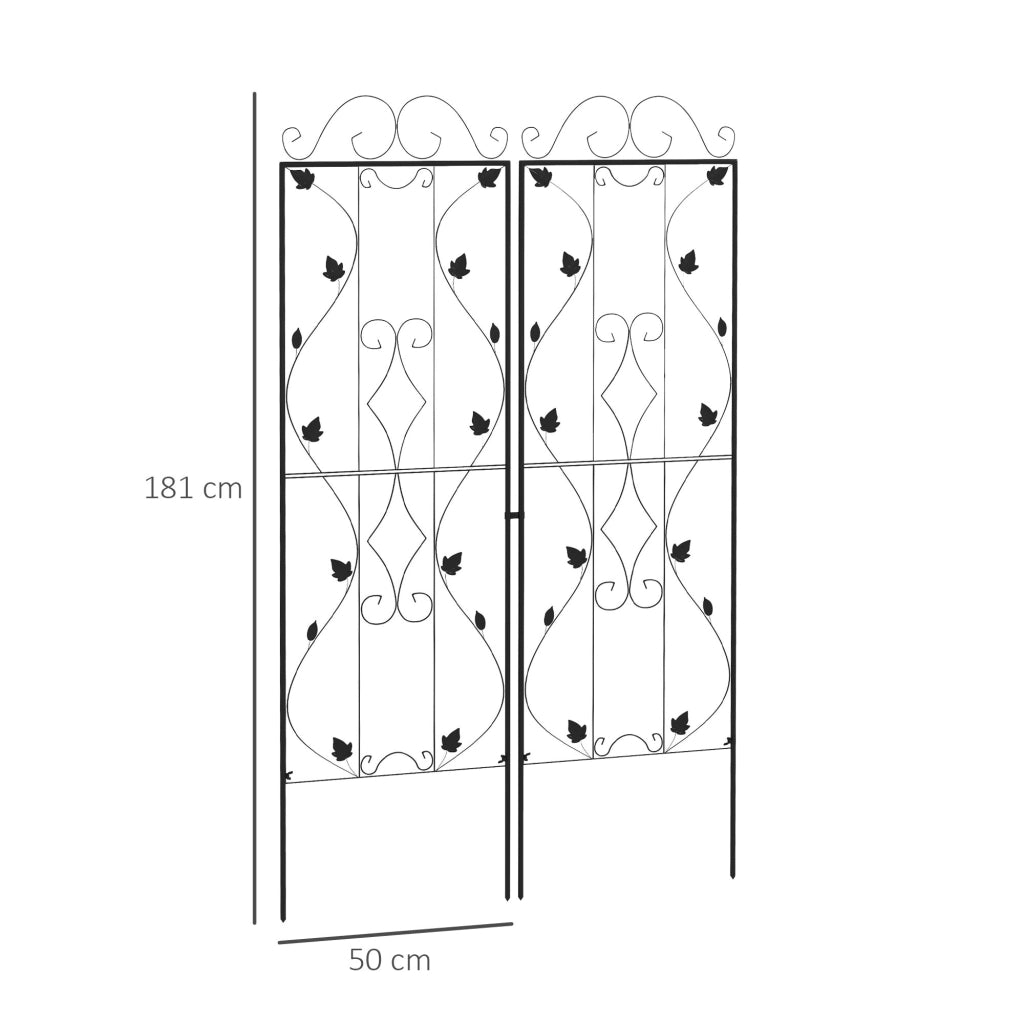 Griglia per piante in acciaio inox 2 pezzi ¨C zephmum ¨C nero 50x181 cm