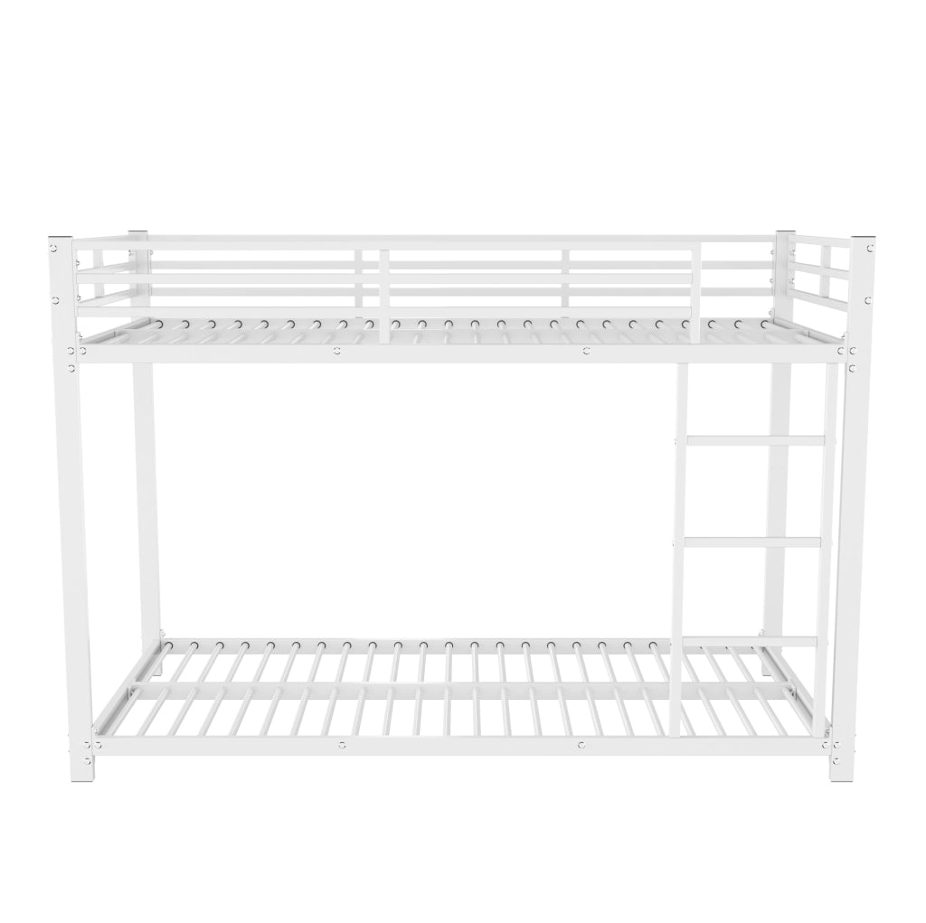 Letto a castello in metallo 90x200 cm; struttura stabile; bianco