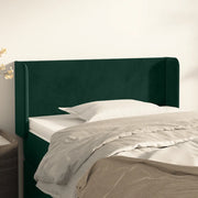 Testiera ad Orecchio-Testata con Orecchie Verde Scuro 103x16x78/88 cm in Velluto 594314