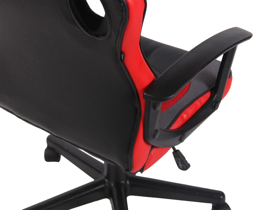 Sedia da ufficio ergonomica Glendale in similpelle nero/rosso