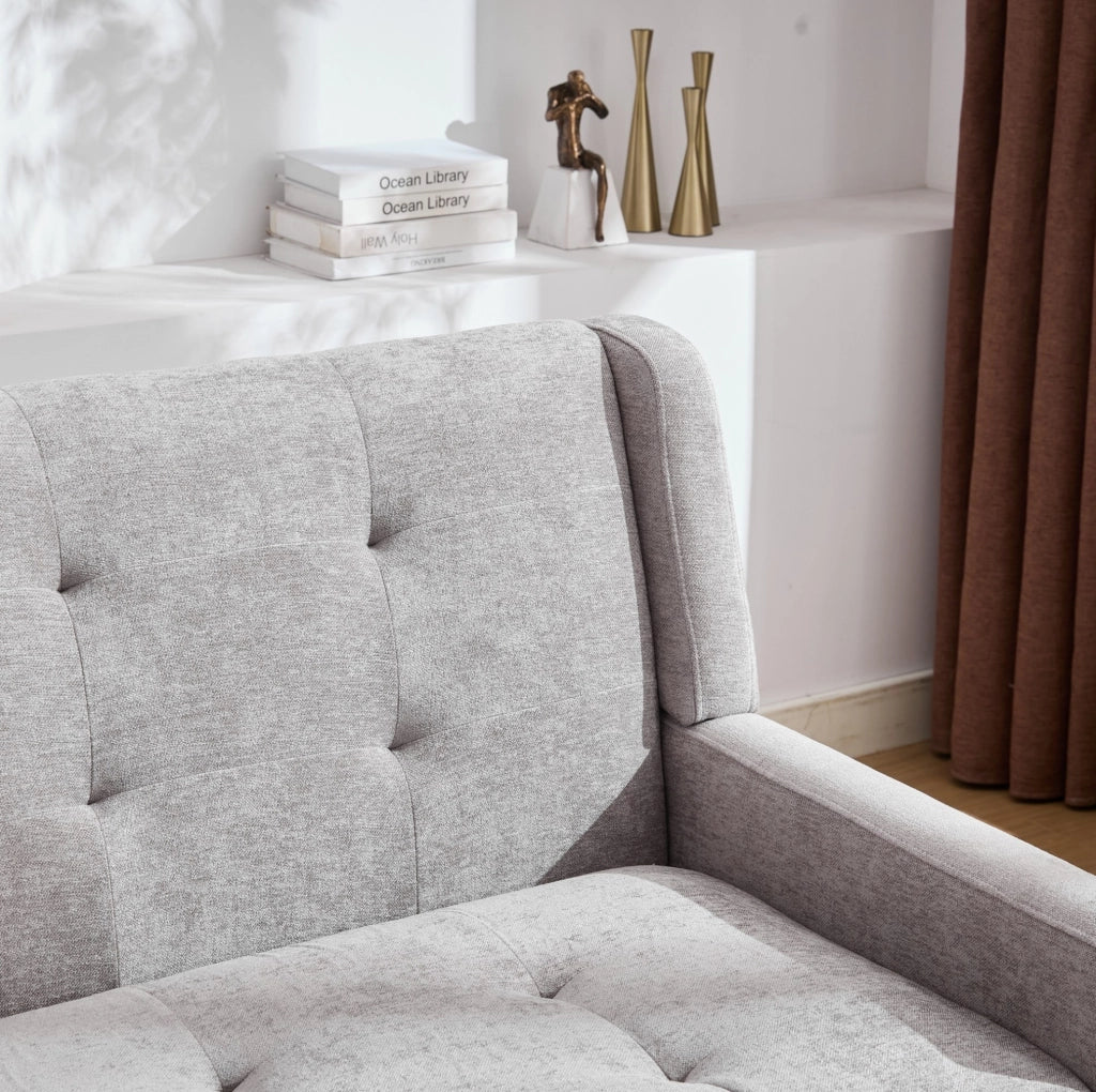 PANCA 2 posti 108,51x66,33x30,22 cm Grigio chiaro in tessuto