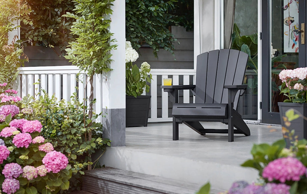 Sedia da Giardino Keter Alpine Adirondack 80x93x93 cm con porta bicchiere Grafite