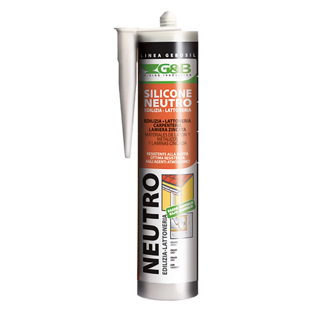 SILICONE NEUTRO PER LATTONERIA 'GEBOSIL' testa di moro ml 310- 24 pezzi  - G&B