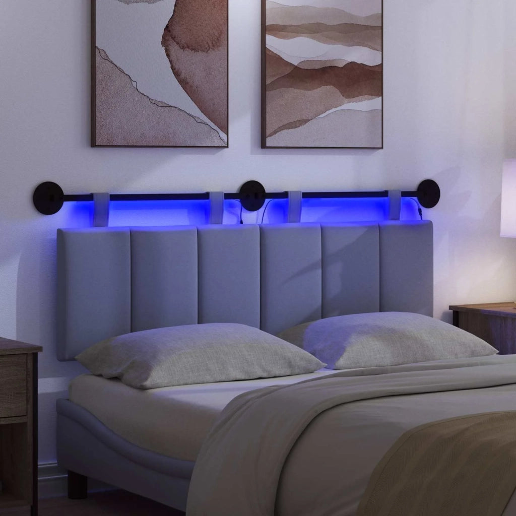 Testiera sospesa Con luce LED Blu jeans Tessuto 3424787