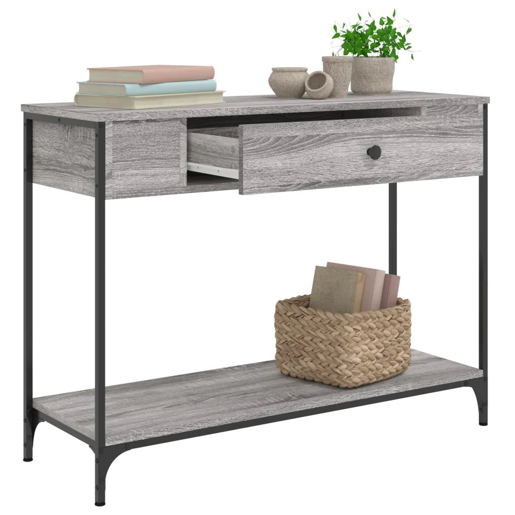 Tavolino Consolle | Tavolo d'Ingresso Grigio Sonoma 100x34,5x75cm Legno Multistrato