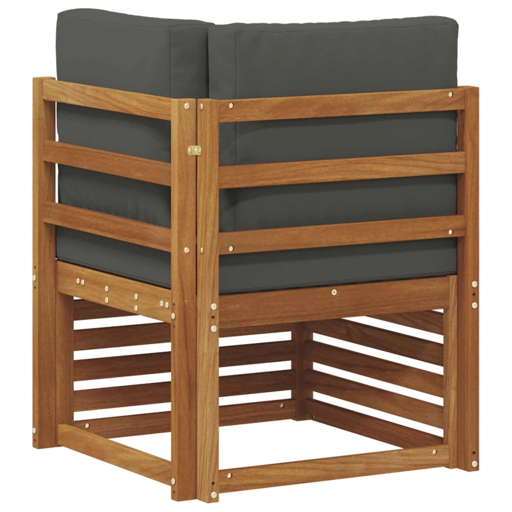 Divano Angolare da Esterno Legno di Acacia Massello Naturale