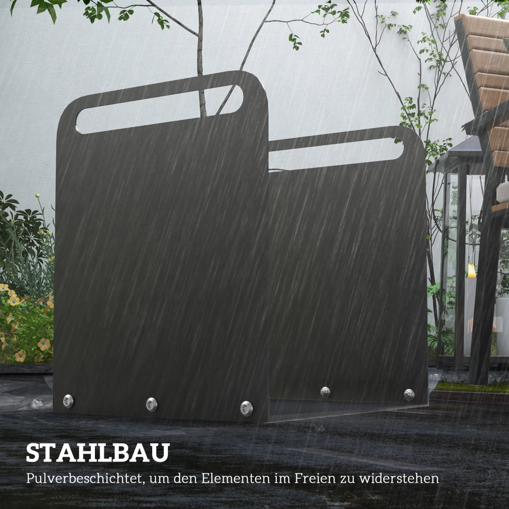 Supporto per legna da ardere con maniglie ¨C zephmum ¨C nero 36x30x36cm