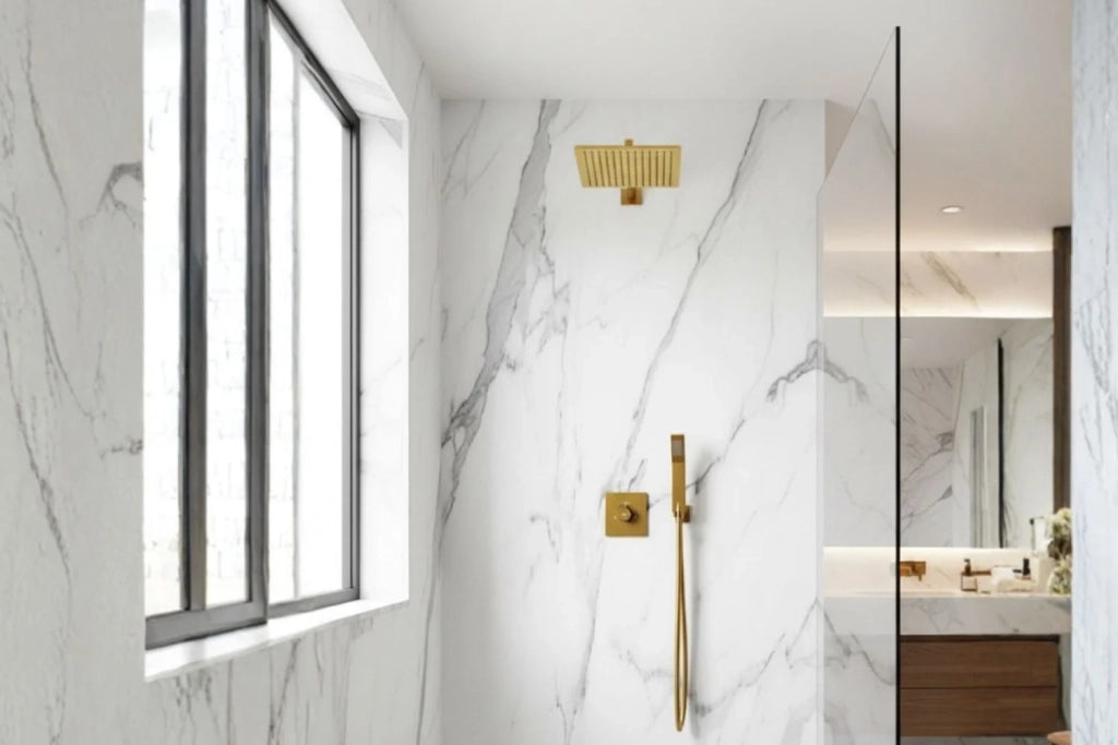 Set doccia da incasso Orion Bianco Termostático lluvia + cascada DUCHA.ES