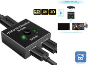 Switcher HDMI bidirezionale Techole 1 Ingresso HDMI femmina 2 Uscita HDMI femmina display singolo HS303
