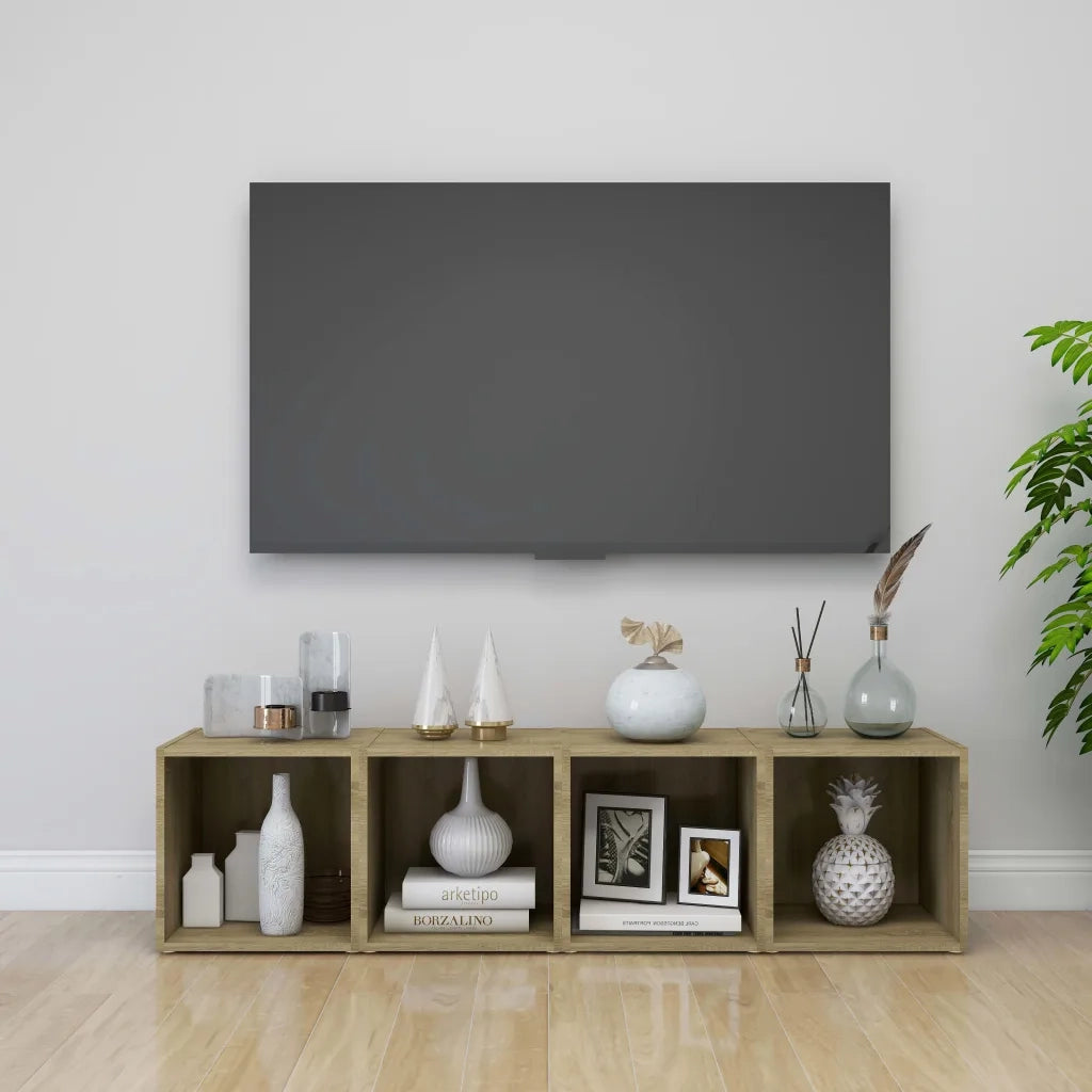 Mobili Porta TV 2pz Rovere Sonoma 37x35x37 cm Legno Multistrato 805508