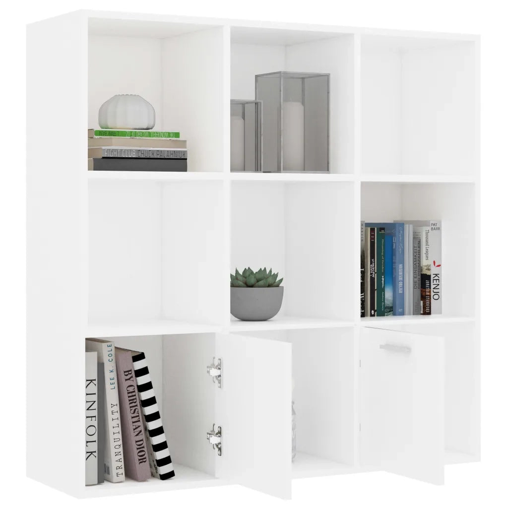 Libreria-Scaffale per Libri-Mobile di Stoccaggio Bianca 98x30x98 cm in Legno Multistrato